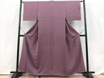 平和屋着物■上質な色無地　紋意匠　二藍色　正絹　逸品　BAAX9520yc