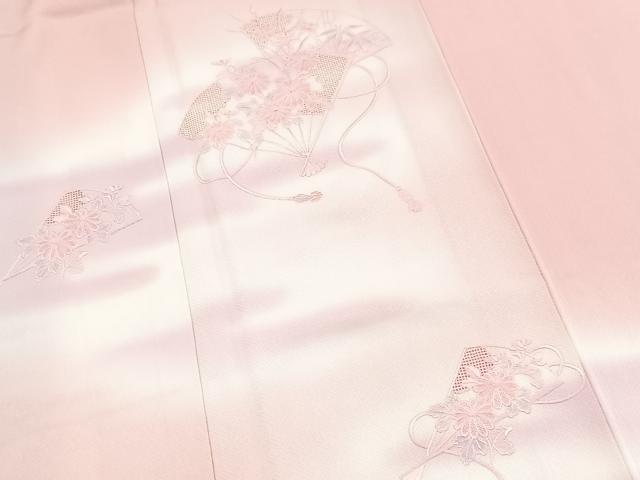 平和屋着物■中国三大刺繍　汕頭刺繍　スワトウ刺繍　訪問着　総刺繍　扇花文　暈し染め　やまと誂製　正絹　逸品　BAAX9524yc