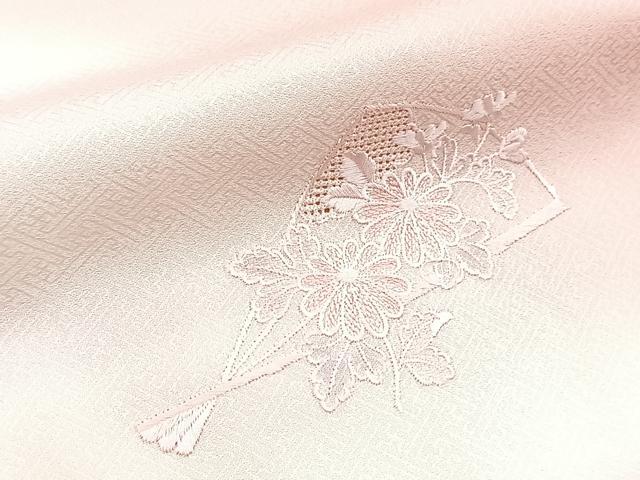 平和屋着物■中国三大刺繍　汕頭刺繍　スワトウ刺繍　訪問着　総刺繍　扇花文　暈し染め　やまと誂製　正絹　逸品　BAAX9524yc