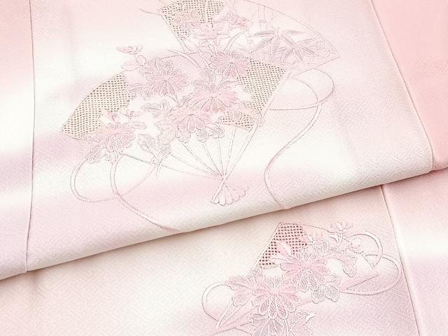 平和屋着物■中国三大刺繍　汕頭刺繍　スワトウ刺繍　訪問着　総刺繍　扇花文　暈し染め　やまと誂製　正絹　逸品　BAAX9524yc