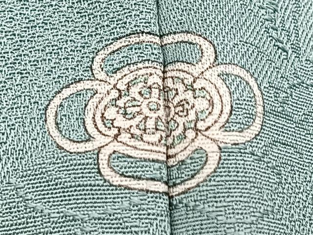 平和屋着物■上質な色無地　菱つなぎ花地紋　水浅葱色　正絹　逸品　BAAX9528yc