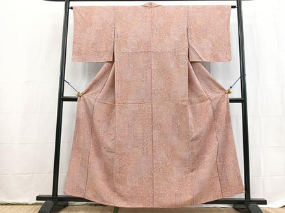 平和屋着物■上質な小紋　動物花文　正絹　逸品　BAAX9530yc
