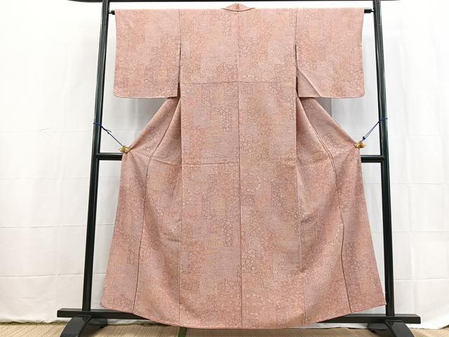 平和屋着物■上質な小紋　動物花文　正絹　逸品　BAAX9530yc