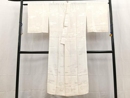 平和屋着物■長襦袢　無双仕立て　エ霞花地紋　正絹　逸品　未使用　BAAX9531yc