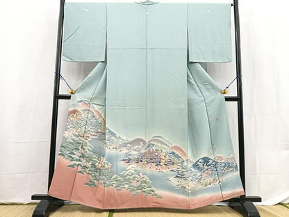 平和屋着物■豪華色留袖　友禅　作家物　松竹梅風景文　暈し染め　正絹　逸品　BAAX9533yc