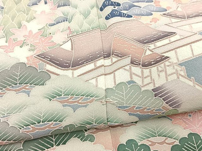 平和屋着物■豪華色留袖　友禅　作家物　松竹梅風景文　暈し染め　正絹　逸品　BAAX9533yc