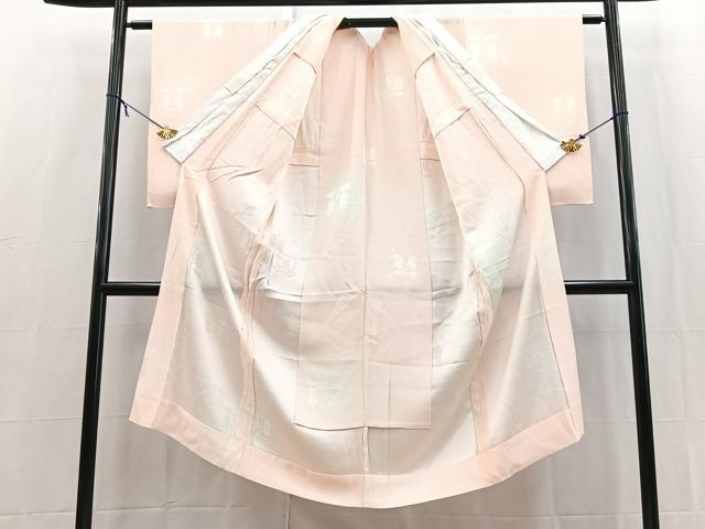 平和屋着物■長襦袢　無双仕立て　遠州椿地紋　暈し染め　半衿刺繍　正絹　逸品　BAAX9539yc