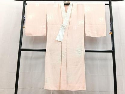 平和屋着物■長襦袢　無双仕立て　遠州椿地紋　暈し染め　半衿刺繍　正絹　逸品　BAAX9539yc