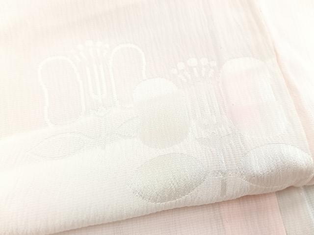 平和屋着物■長襦袢　無双仕立て　遠州椿地紋　暈し染め　半衿刺繍　正絹　逸品　BAAX9539yc