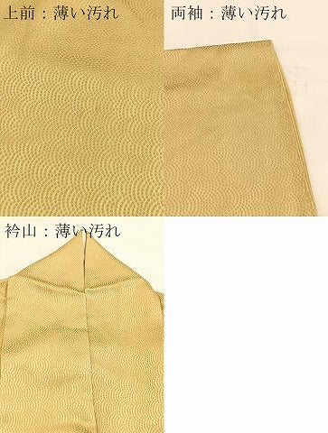 平和屋着物■上質な色無地　鮫小紋柄地紋　浅黄色　正絹　逸品　BAAX9547yc