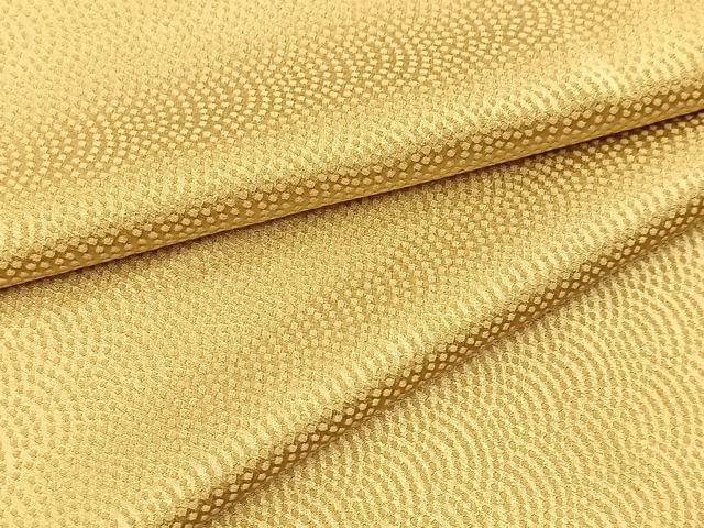 平和屋着物■上質な色無地　鮫小紋柄地紋　浅黄色　正絹　逸品　BAAX9547yc