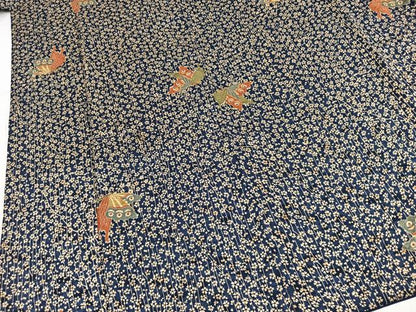 平和屋着物■上質な小紋　花蝶文　正絹　逸品　BAAX9550yc
