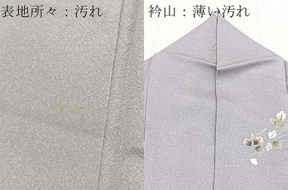 平和屋着物■訪問着　扇草花文　暈し染め　金銀彩　正絹　逸品　BAAX9593yc