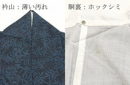 平和屋着物■上質な紬　草葉文　正絹　逸品　BAAX9554yc