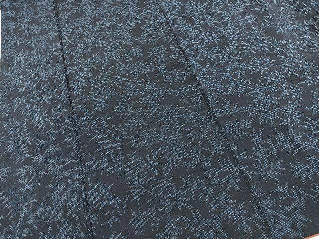 平和屋着物■上質な紬　草葉文　正絹　逸品　BAAX9554yc