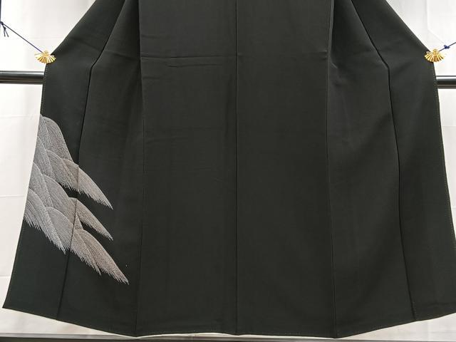 平和屋着物■訪問着　立波文　黒地　正絹　逸品　BAAX9563yc