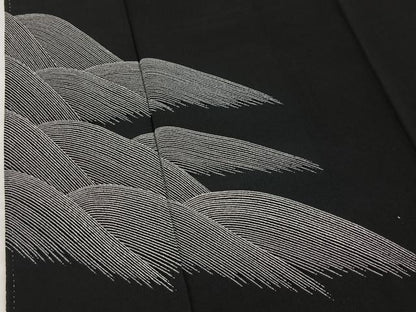 平和屋着物■訪問着　立波文　黒地　正絹　逸品　BAAX9563yc