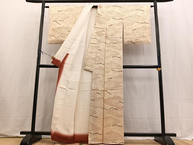 平和屋着物■上質な小紋　横笛文　正絹　逸品　BAAX9564yc