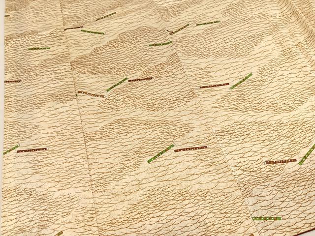 平和屋着物■上質な小紋　横笛文　正絹　逸品　BAAX9564yc