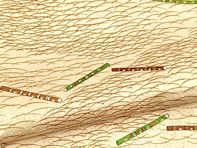 平和屋着物■上質な小紋　横笛文　正絹　逸品　BAAX9564yc