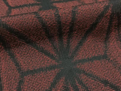 平和屋着物■上質な紬　麻の葉文様　正絹　逸品　BAAX9565yc