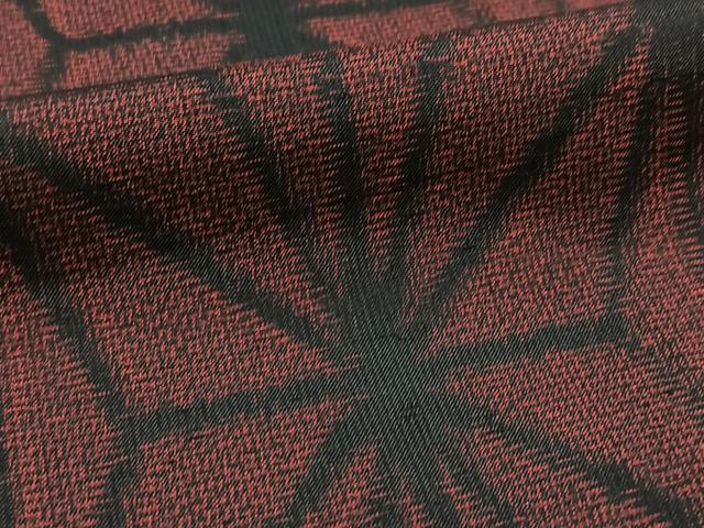 平和屋着物■上質な紬　麻の葉文様　正絹　逸品　BAAX9565yc