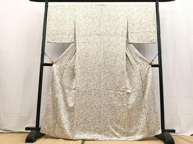 平和屋着物■上質な小紋　花唐草文　正絹　逸品　BAAX9567yc