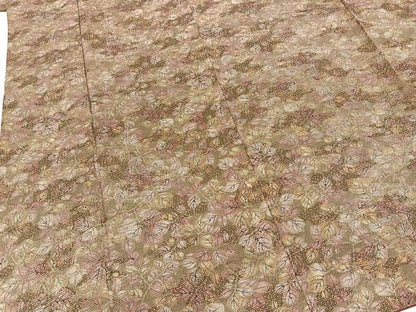 平和屋着物■本場染大島紬　草葉文　正絹　逸品　BAAX9568yc