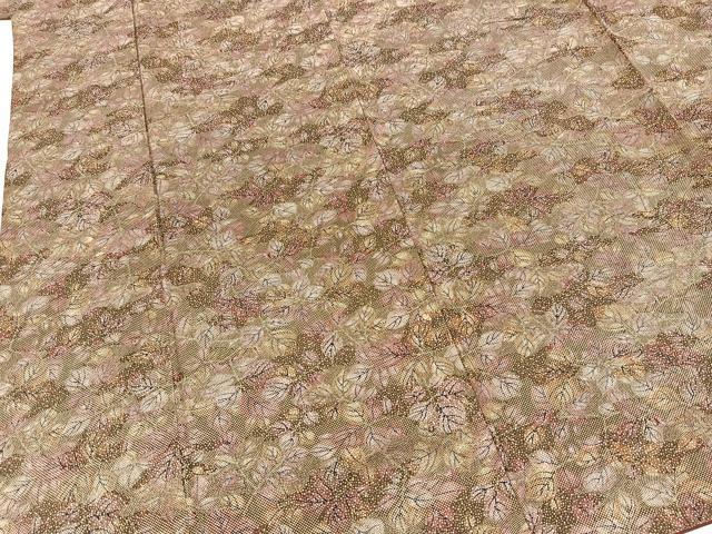 平和屋着物■本場染大島紬　草葉文　正絹　逸品　BAAX9568yc