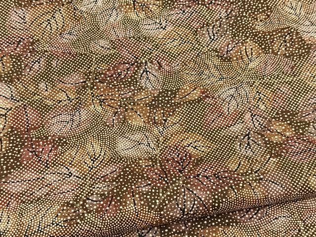 平和屋着物■本場染大島紬　草葉文　正絹　逸品　BAAX9568yc