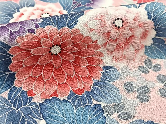 平和屋着物○訪問着 刺繍 風景花文 暈し染め 正絹 逸品 BAAX9570yc