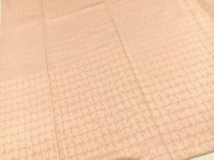 平和屋着物■上質な色無地　石垣地紋　水柿色　正絹　逸品　BAAX9572yc