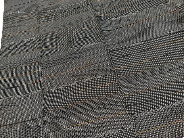 平和屋着物■上質な紬　100亀甲　吉祥横段文　正絹　逸品　BAAX9573yc