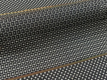 平和屋着物■上質な紬　100亀甲　吉祥横段文　正絹　逸品　BAAX9573yc