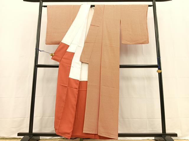 平和屋着物■江戸小紋　格子柄　正絹　逸品　BAAX9574yc