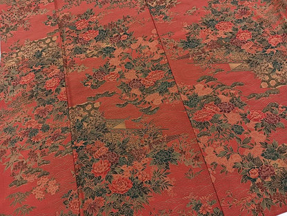 平和屋着物■上質な小紋　立波風景花鳥文　正絹　逸品　BAAX9575yc