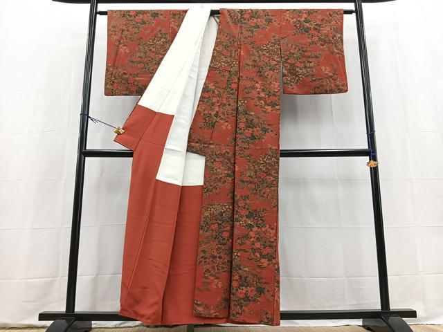 平和屋着物■上質な小紋　立波風景花鳥文　正絹　逸品　BAAX9575yc