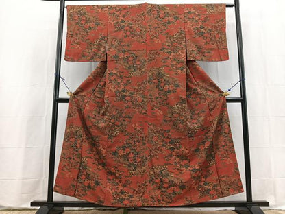 平和屋着物■上質な小紋　立波風景花鳥文　正絹　逸品　BAAX9575yc