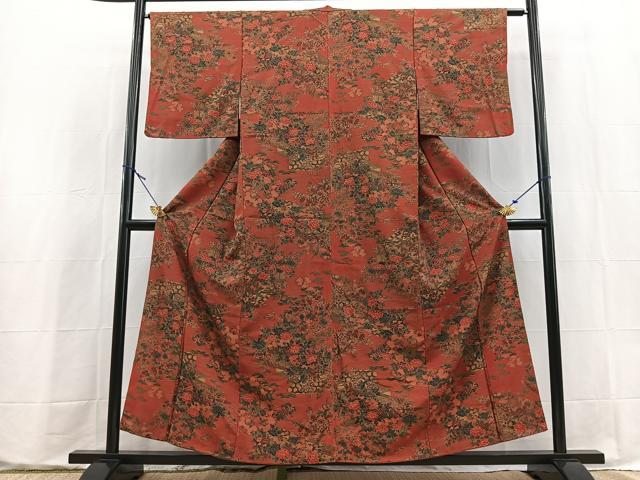 平和屋着物■上質な小紋　立波風景花鳥文　正絹　逸品　BAAX9575yc