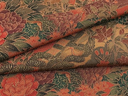 平和屋着物■上質な小紋　立波風景花鳥文　正絹　逸品　BAAX9575yc
