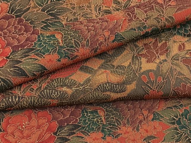 平和屋着物■上質な小紋　立波風景花鳥文　正絹　逸品　BAAX9575yc