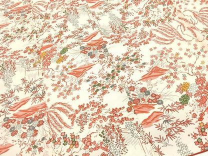 平和屋着物■上質な小紋　風景花文　正絹　逸品　BAAX9577yc
