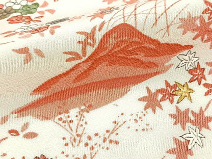 平和屋着物■上質な小紋　風景花文　正絹　逸品　BAAX9577yc