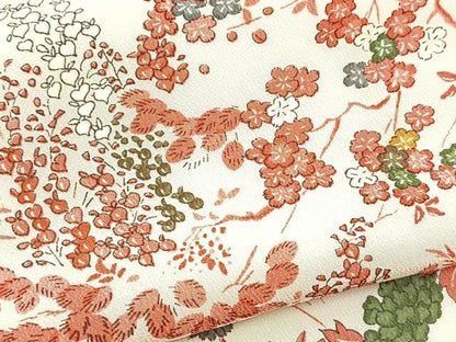 平和屋着物■上質な小紋　風景花文　正絹　逸品　BAAX9577yc