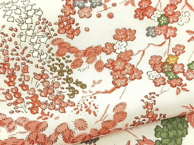 平和屋着物■上質な小紋　風景花文　正絹　逸品　BAAX9577yc