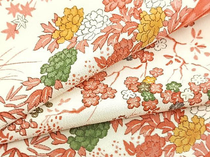 平和屋着物■上質な小紋　風景花文　正絹　逸品　BAAX9577yc