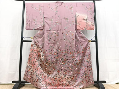 平和屋着物●訪問着　更紗花文　暈し染め　正絹　逸品　BAAX9578yc