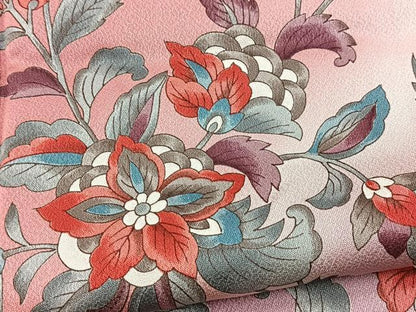 平和屋着物●訪問着　更紗花文　暈し染め　正絹　逸品　BAAX9578yc