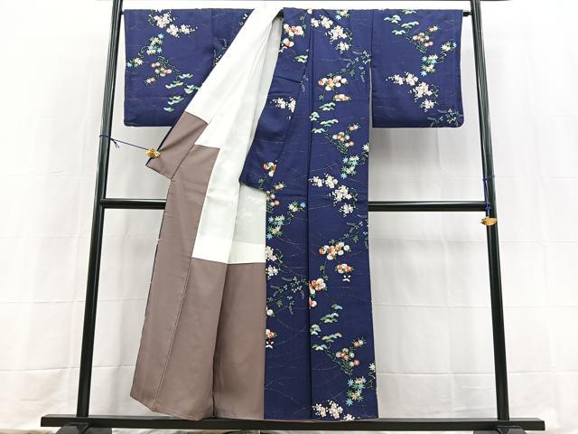 平和屋着物■上質な小紋　草花文　正絹　逸品　BAAX9579yc
