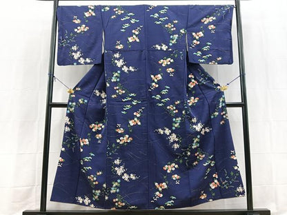 平和屋着物■上質な小紋　草花文　正絹　逸品　BAAX9579yc